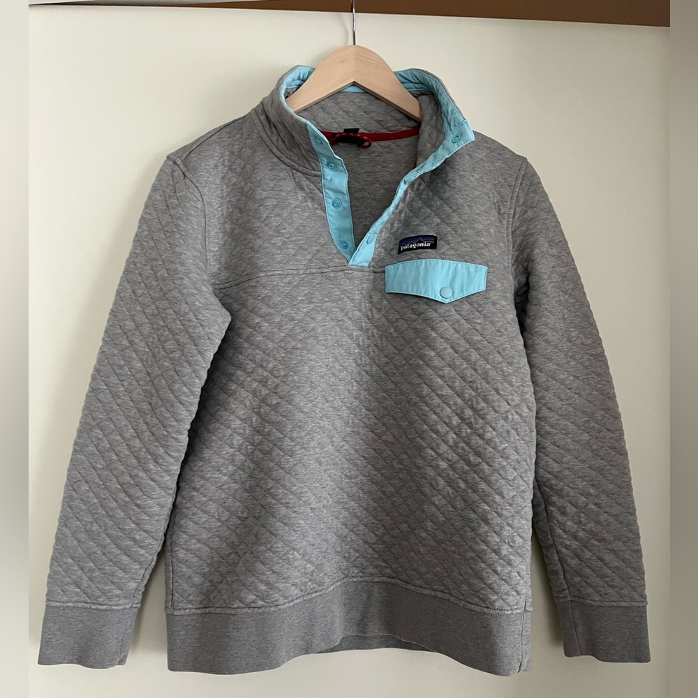 Patagonia quilted sweater grey/blue